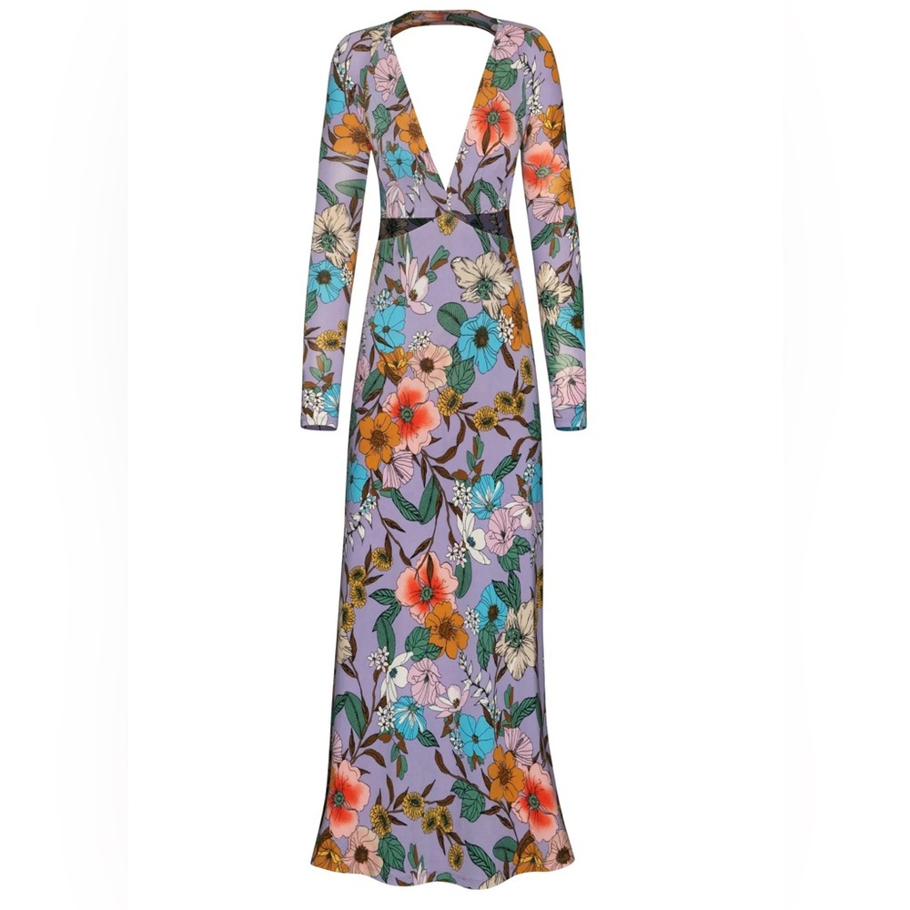 AFRM Multicolor Floral Cut Out Long Sleeve Dress